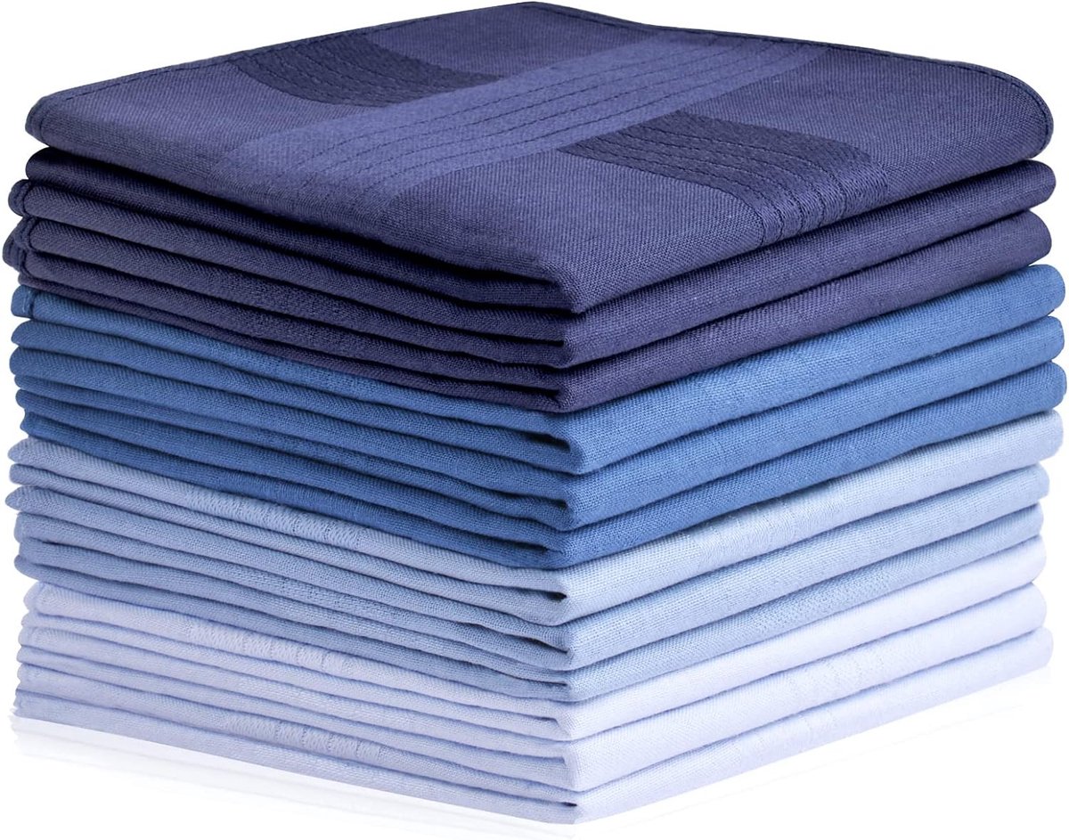 Herenzakdoeken, 12 Stuks Grote Katoenen Herenzakdoekenset, Heren Premium Zakdoeken Pochetzakdoeken Voor Mannen En Vrouwen, Klassieke Zakdoeken Voor Bruidegoms, Bruiloften, Prom, Feest