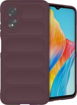 iMoshion Hoesje Geschikt voor Oppo A18 / A38 Hoesje Siliconen - iMoshion EasyGrip Backcover - Aubergine