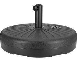 ACAZA Parasolvoet - Parasoltegels - Parasolvoeten - tot 28 kg - Zwart - Ronde Parasolvoet - Diameter Buis 38 mm - Parasol Voet - Parasol Tegels - Plastic - Parasolvoet Vulbaar - Parasolhouder