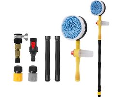 Auto Schoonmaakborstel - Automatische Roterende Borstel - Auto Wassen met Tuinslang - Schuim Borstel - Lange Handgreep - Auto Schoonmaken - Reinigingstool Auto Accessoires - Incl Gratis E-book