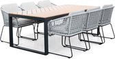 BUITEN living Kampa Natural/Tulum Mouse Grey dining tuinset 7-delig | polywood + touw | 210cm | 6 personen