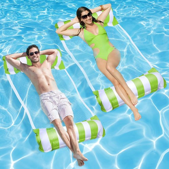 Hamac à eau - 2 pièces - Pompe incluse - Hamac à Water - Matelas pneumatique pour piscine - Matelas pneumatique gonflable - Piscine - Plage - Jouets aquatiques - Vacances - Must pour l'été !