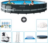 Intex Rond Ultra XTR Frame Zwembad - 610 x 122 cm - Inclusief Pomp - Ladder - Grondzeil - Afdekzeil Onderhoudspakket - Filterbollen