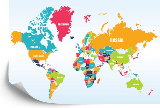 Papier peint photo Wereldkaart - Papier peint non tissé - 315 x 210 cm