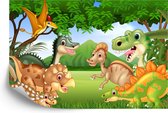 Fotobehang Sprookjesachtige Dinosaurussen In De Jungle