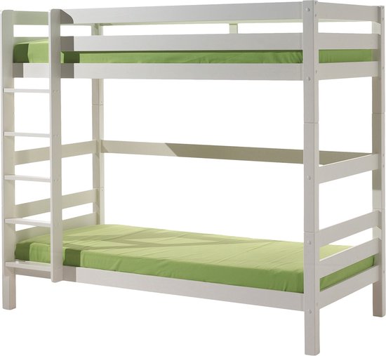 Lit superposé Claire haut - blanc - Vipack - Lits superposés adultes - Blanc - Bois - Lits superposés adultes