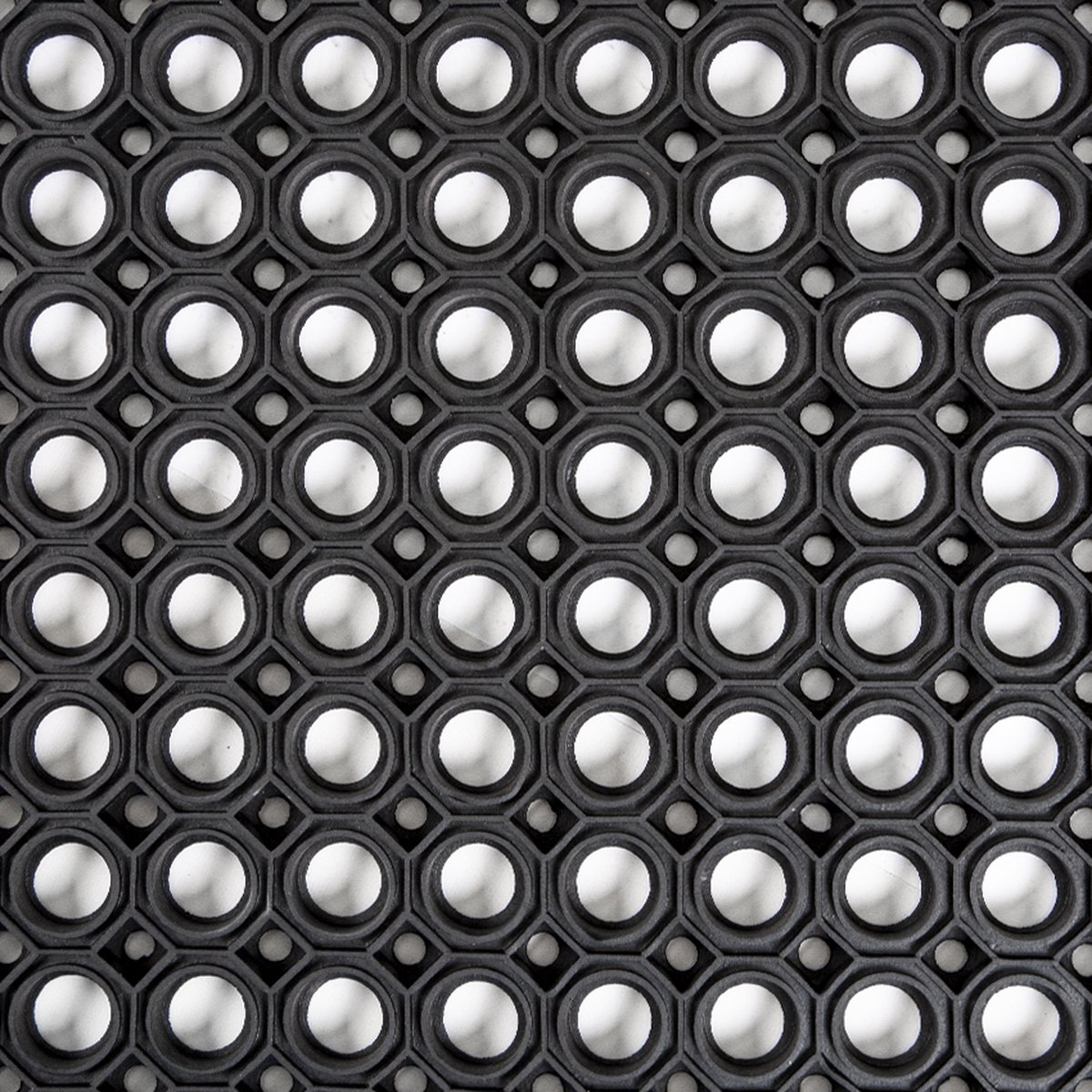 Rubbermat - Rubber ringmat op rol open bodem - 9,24 meter lang x 1 meter breed (1,3cm dik)