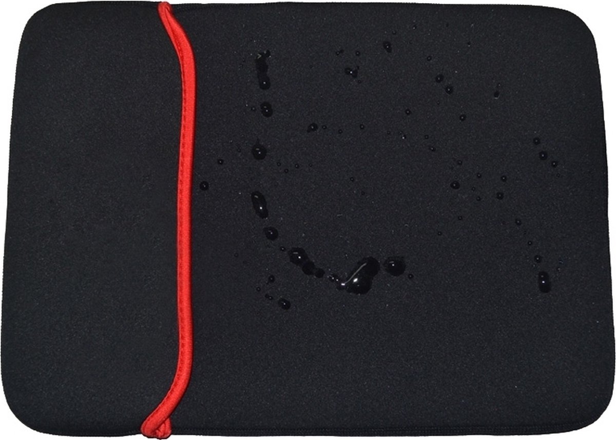 Mobigear Two Way - Neopreen Laptop Sleeve (max 39 cm x 27,5 cm) - Zwart / Rood