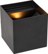 Bol.com Lucide BOXX - Wandlamp Binnen/Buiten - LED Dimb. - 2x3W 2700K - IP54 - Zwart aanbieding