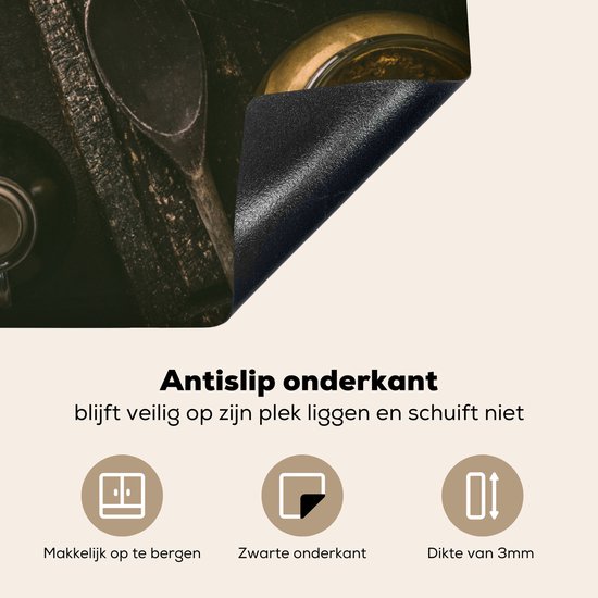 Inductie beschermer 78x52 cm - Kruiden - Stilleven - Kookplaataccessoires - Afdekplaat voor kookplaat - Anti slip mat - Keuken decoratie inductieplaat industrieel - Inductiebeschermer - Inductiemat - Beschermmat voor fornuis