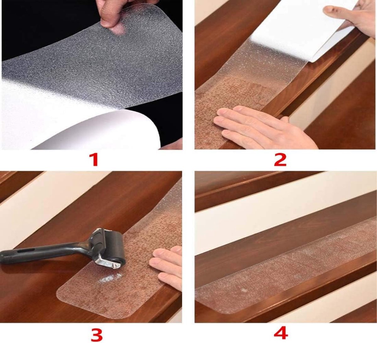 MARCHETTE ESCALIER Lot de 14 tapis d'escalier antidérapants pour