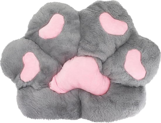 Firecos Kattenpootkussen, pluche pootvormig zitkussen voor fauteuil, zacht, warm pluche, 70 x 60 cm (grijs Firecos Kattenpootkussen, pluche pootvormig zitkussen voor fauteuil, zacht, warm pluche, 70 x 60 cm (grijs