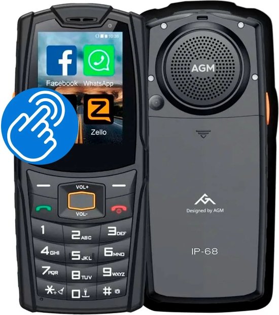 AGM Mobiles M7 - 4G Android Robuuste Telefoon - IP69 - 16GB - Zwart