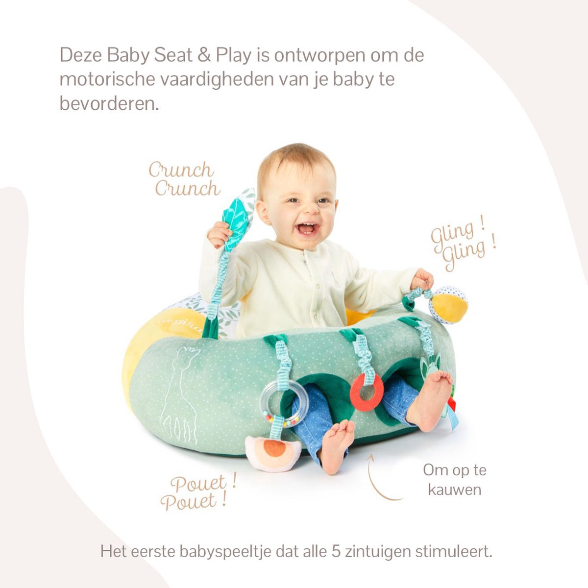 Sophie de giraf Baby Seat & Play - Babystoel met activiteiten - Baby speelgoed - Kraamcadeau - Babyshower cadeau - Vanaf 3 maanden - 27 x 55 x 50 cm — afbeelding 4