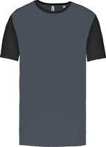 Tweekleurig herenshirt jersey met korte mouwen 'Proact' Grey/Black - XL