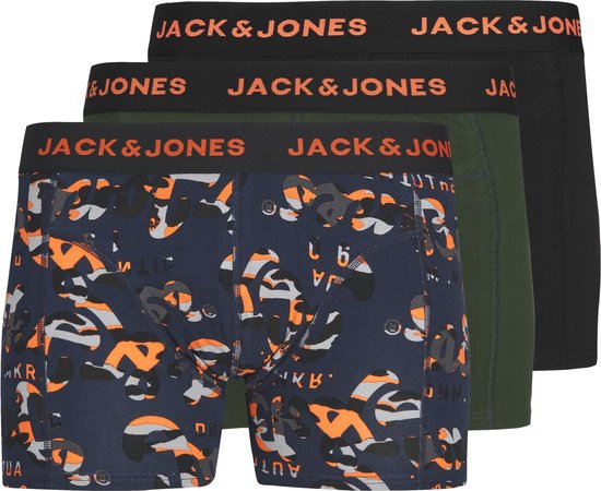 Jack and Jones Junior Boxershorts Trunks Jongens JACNEON Donkerblauw/Groen/Zwart - Maat 116