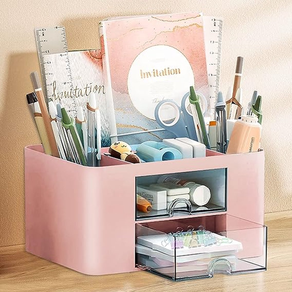 S 3-delige set bureau-organizer, lade, stapelbare ladebox, bureau S 3-delige set bureau-organizer, lade, stapelbare ladebox, bureau