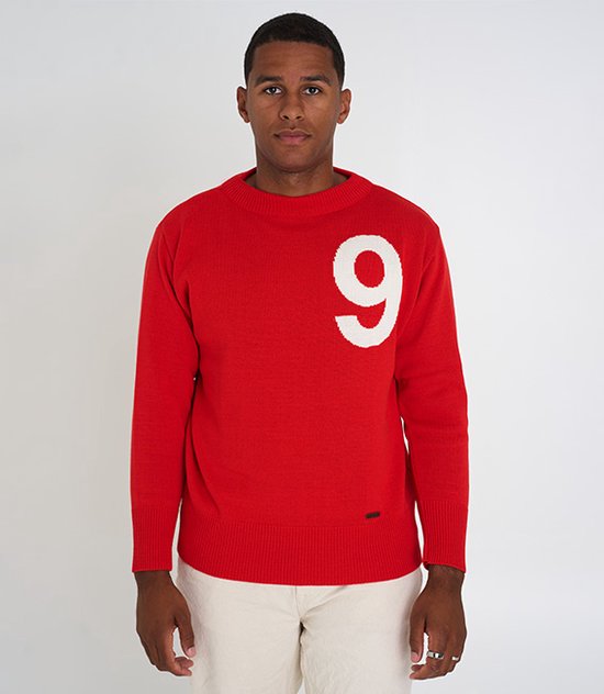 Sweater Nummer 9 - Rood - Maat XXL - Heren Trui