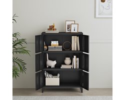 Bureaukast Hamina 113x80x40 cm staal zwart