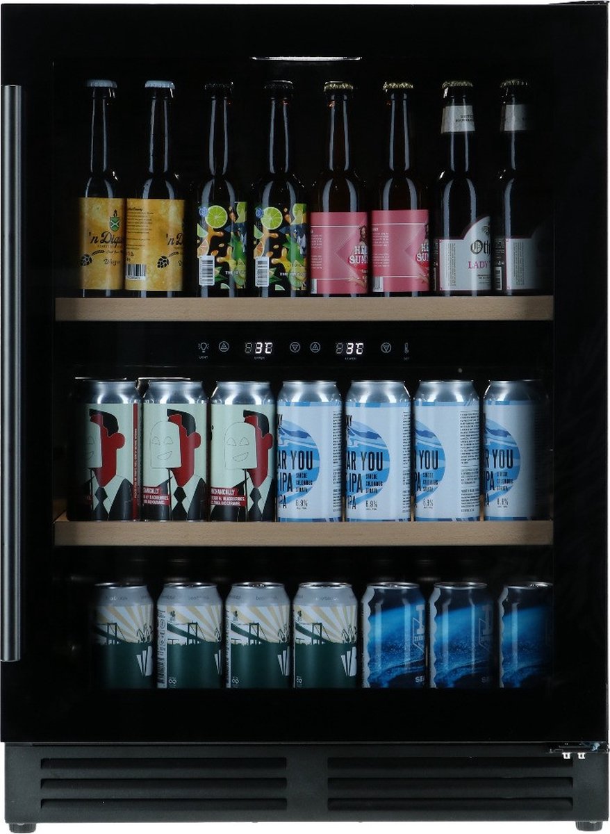 Bierkoelkast Brussel - vol glazen deur - 126 flessen - Koelkast horeca - Bier koelkast voor Thuis - Flessenkoelkast- Drank koelkast - Bierkast