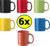 Mokken set van 6 - Drinkbeker - Bekers - 300 ml - Koffiemokken - Koffiemokken met oor - Koffie mokken set van 6 - Koffie Bekers