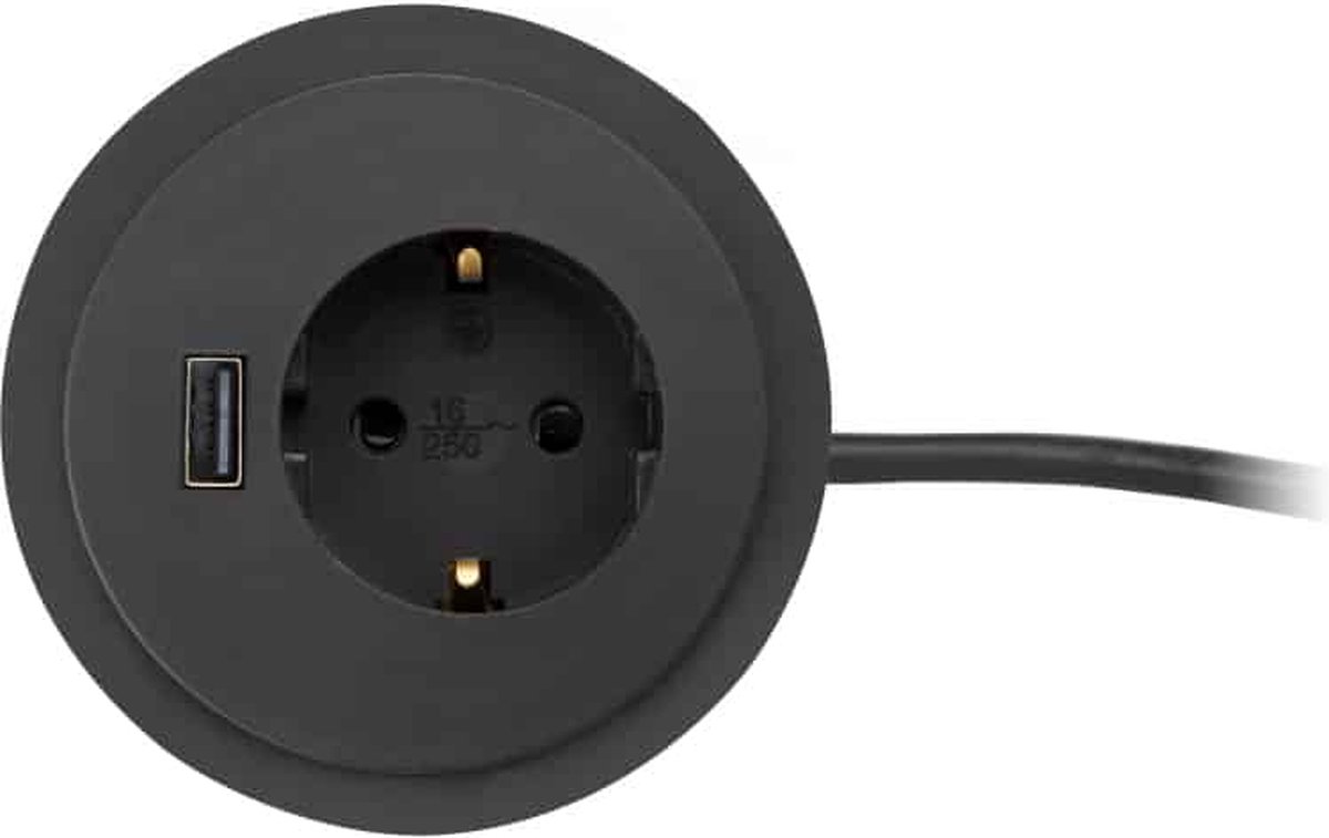 Rond inbouw powerbox 60mm Zwart