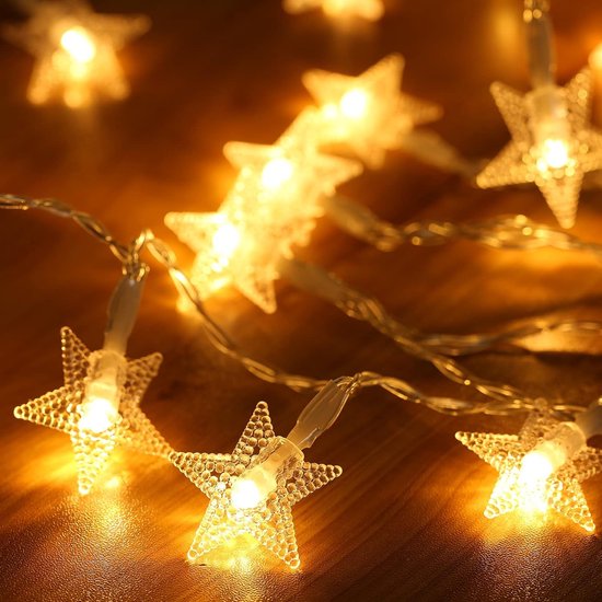 Guirlande lumineuse LED à piles avec étoiles, 2 pièces, 4 m, 40