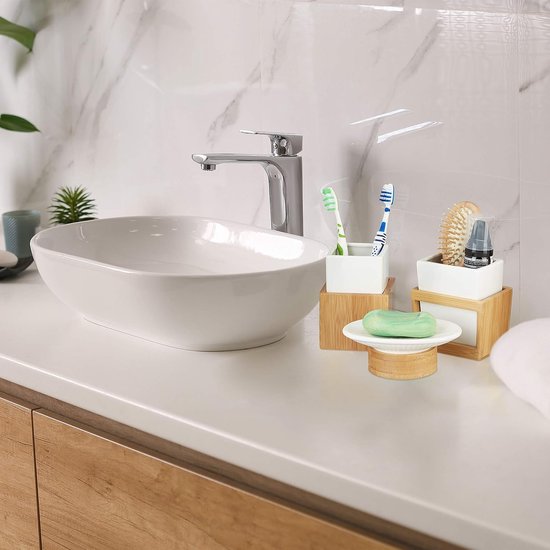 Lot de 3 accessoires de salle de bain en céramique MAONIE Bleu Foncé mat MSV Lot de 3 accessoires de salle de bain en céramique MAONIE Bleu Foncé mat MSV