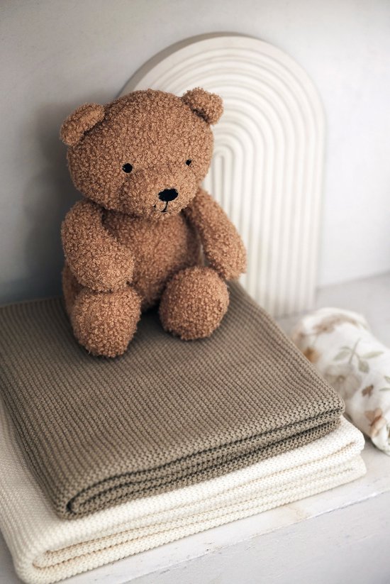 Jollein - Deken Wieg 75x100cm - Wiegdeken, Wiegdekentje, Dekentje Baby - Basic Knit - Olive Green van Jollein — afbeelding 4