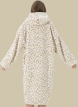 SHERONE - Sweat à capuche surdimensionné - 70x110 cm - Sweat à capuche et couverture en un - belle et grande couverture à capuche en polaire - Pierre ponce - beige