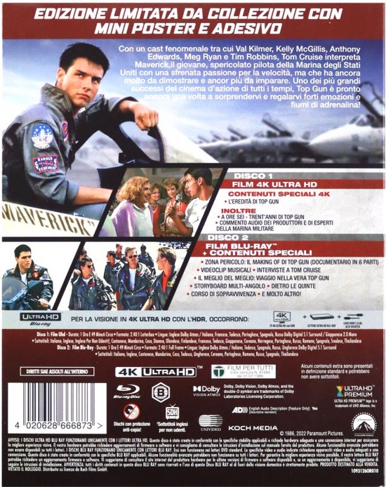 Top Gun [BluRay 4K]+[BluRay], Kelly McGillis Dvd's