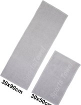 Set de serviettes de Sport grises 6 pièces | 30 x 50 cm | 100% pur coton | Fabriqué en Turquie