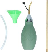 QWORK Poederverstuiver – Handmatige Spuit Met Koperen Lans En Trechter – Voor Insectenpoeder, Witte Uitvoering – Nauwkeurig En Eenvoudig Te Gebruiken
