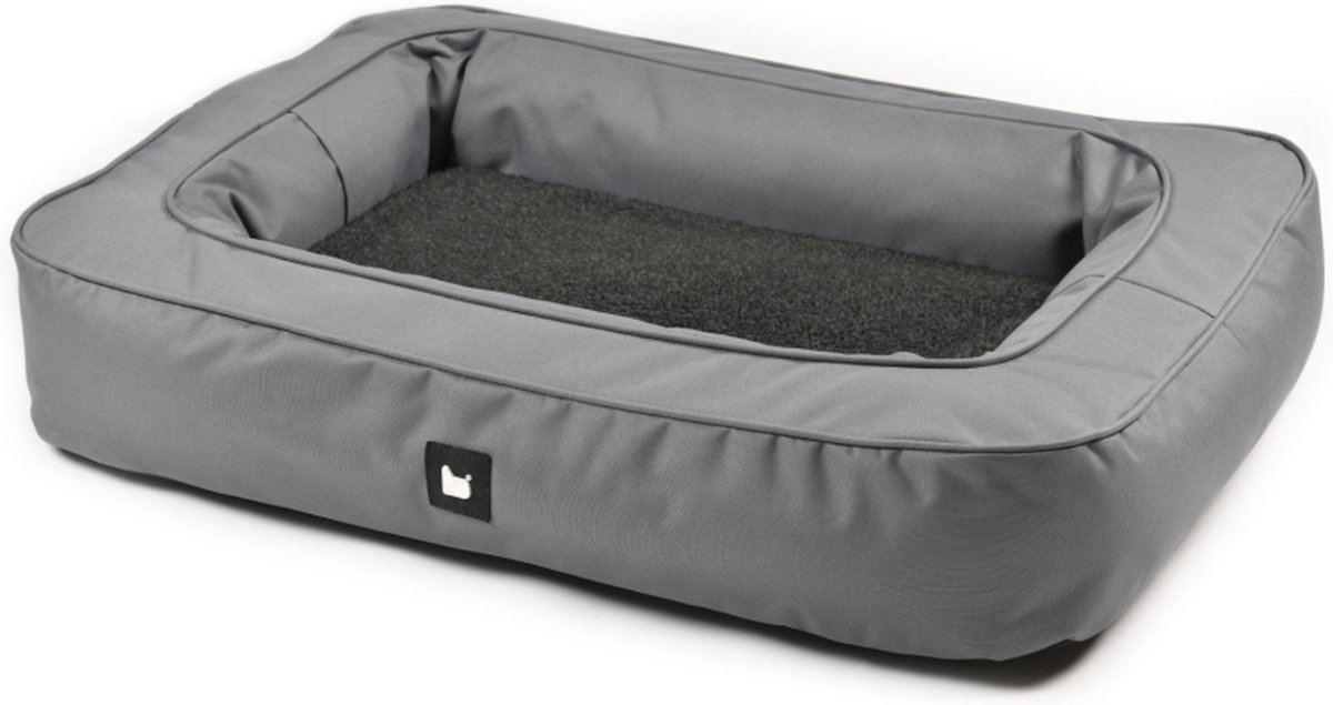 Extreme Lounging - b-dog luxury mighty - orthopedische hondenkussen - wasbaar met rits - uitneembaar kussen - 80x60x15cm - Grijs