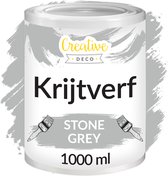 Creative Deco 1000 ml Krijtverf Grijs | Mat en Wasbaar | Perfect voor Renovatie, Decoratie en Decoupage van Meubels