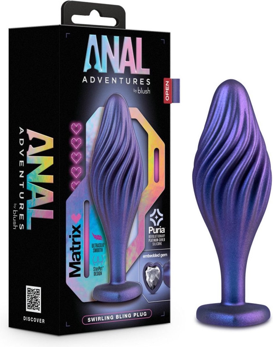 Anal Adventures Matrix - Swirling Bling Anaal Plug - Sapphire