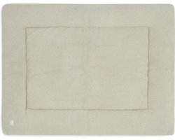 foto van Jollein - Boxkleed 75x95cm - Speelkleed Baby - Basic Knit - Olive Green