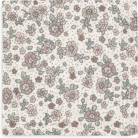 Jollein - Hydrofiel Monddoekje 31x31cm - Baby Hydrofiele Doeken, Spuugdoekjes, Speendoekje -Retro Flowers - 3 Stuks van Jollein — afbeelding 3