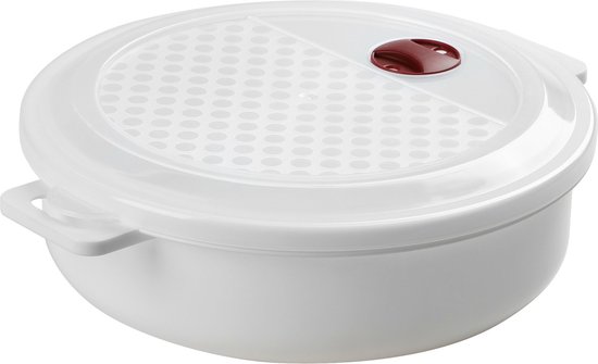 Urban Living Bol pour micro-ondes avec couvercle/valve - 3x - 2 litres - plastique