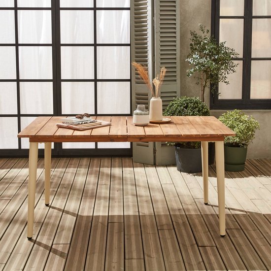 sweeek - Tuintafel, maringa, 150 x 90 x 76cm