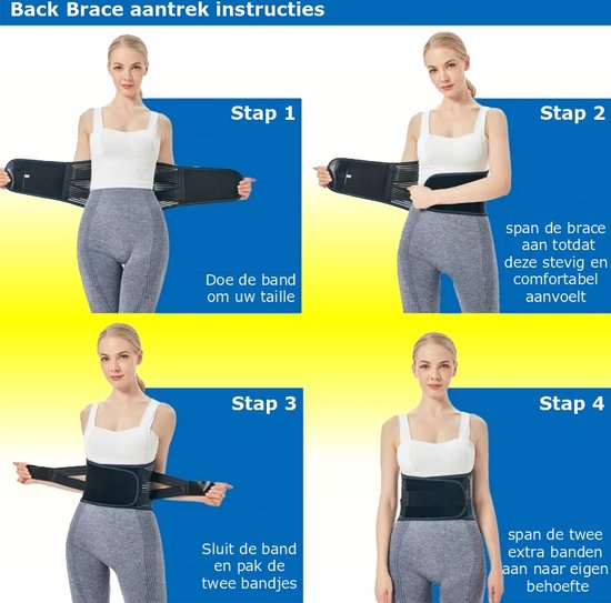 Slim-Shirt.com® Back Brace 3XL – Dubbel instelbare Rugbrace met 4 ...