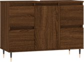 vidaXL - Badkamerkast - 80x33x60 - cm - bewerkt - hout - bruin - eikenkleur