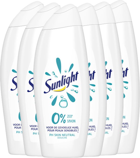 Sunlight Zeep - Douchegel 0% Zeep - pH-Huidneutraal - Voordeelverpakking 6  x 500 ml | bol.com
