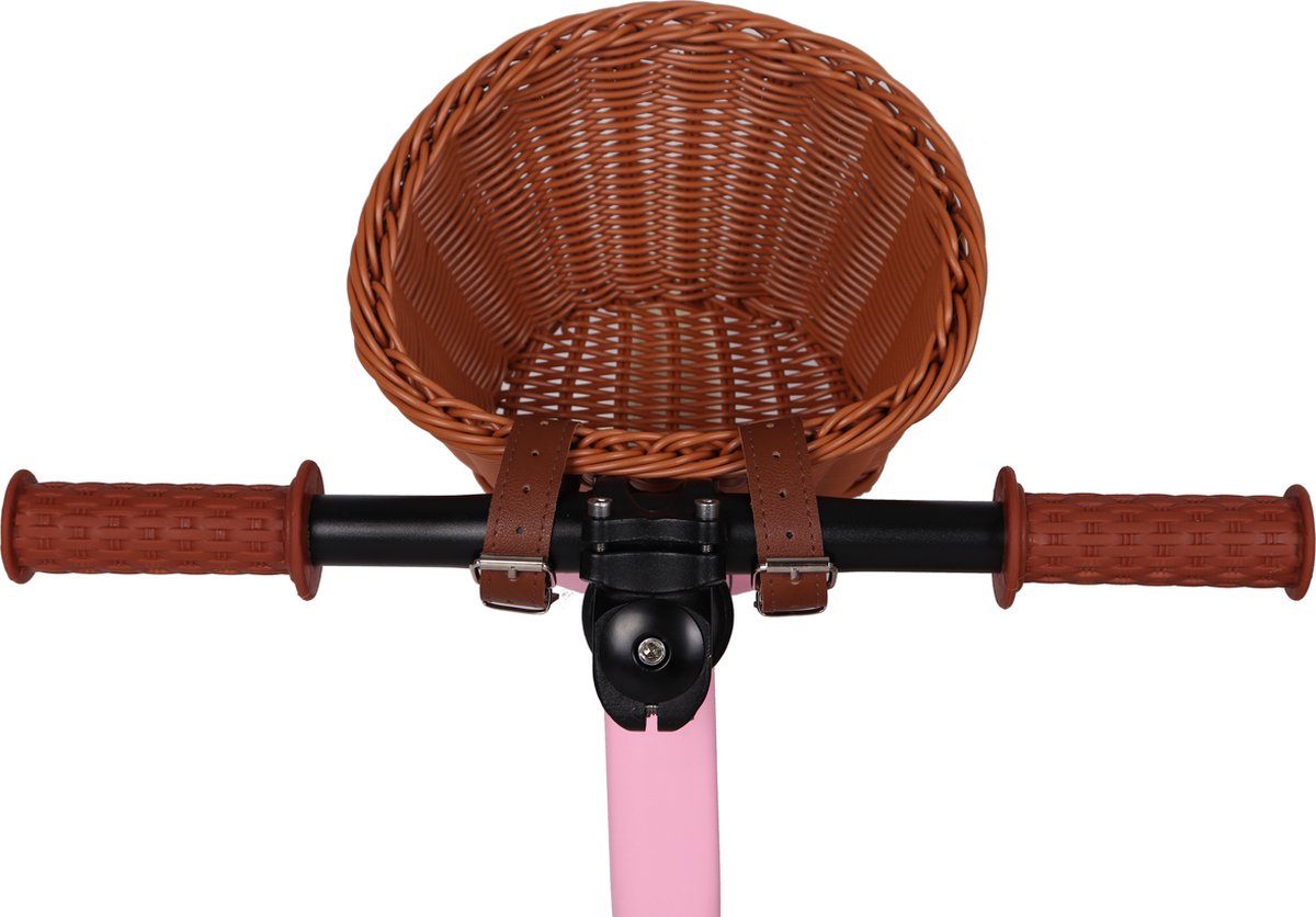 Born Lucky® Loopfiets Met Fietsmand– Vanaf 2 jaar – 12 inch massieve banden - Verstelbaar Zadel & Stuur – Roze — afbeelding 4