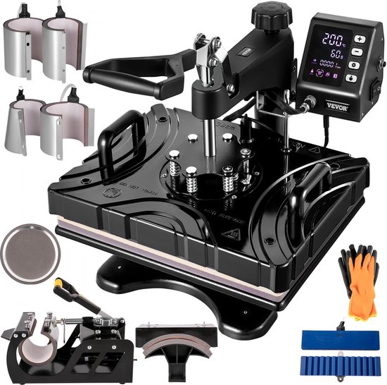 Thermische overdracht Kleine persmachine Kleding Logo Persmachine Directe druk Warmte Persmachine 15 * 15 cm Hot Label Machine -apparatuur met Uitstekende Precisie
