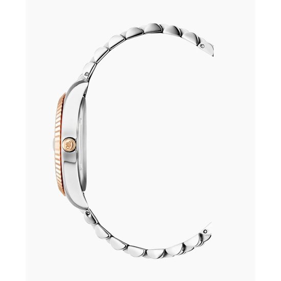 BURKER Horloge Dames Amy - Rond Polshorloge Met Zirkonia En Schakelband - Zilver Wit 32mm