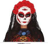 Fiestas Guirca - Catrina masker met sluier - Halloween Masker - Enge Maskers - Masker Halloween volwassenen - Masker Horror