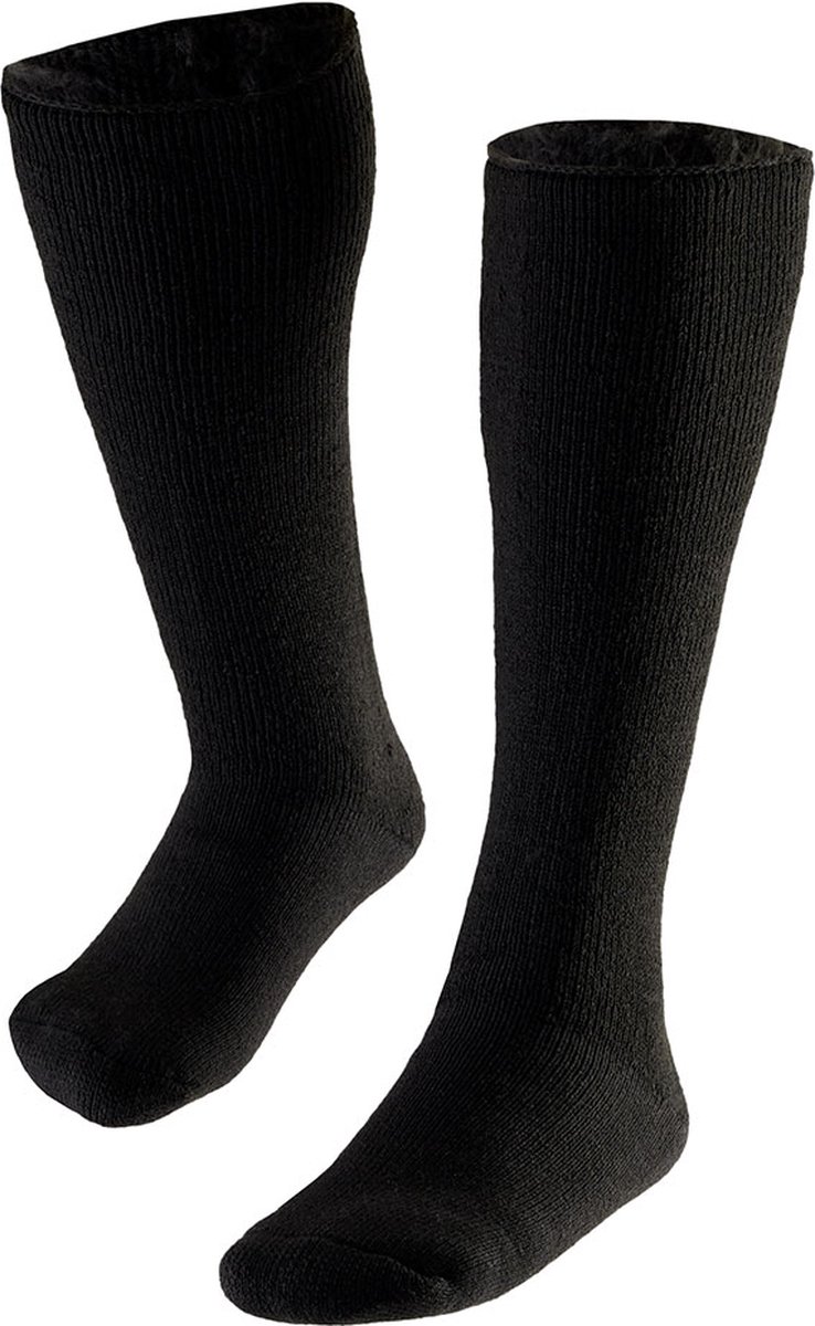 Heatkeeper - Kniekousen thermo heren - 4 x Paar - 41/46 - Zwart - Thermosokken