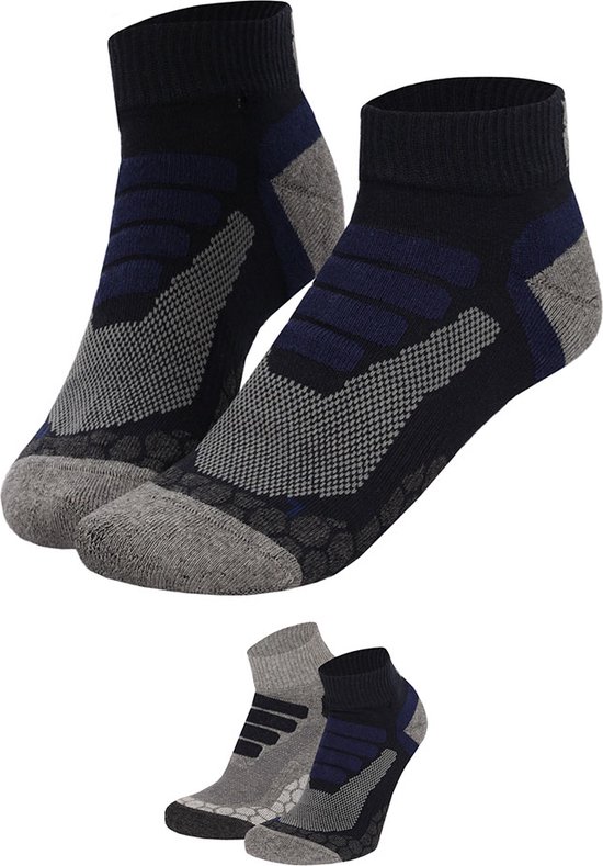 Xtreme - Chaussettes de marche basses - Unisexe - Multi bleu - 35/38 - 2 paires - Chaussettes de marche femmes - Chaussettes de marche hommes