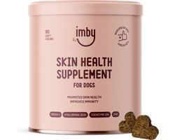 Imby "Huidgezondheid" Honden Supplement - Huid & Vacht Hondensnacks - Anti-jeuk en poten likken - Probiotica Hond - 90 Hondenkoekjes